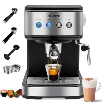 Mercado Libre Sangkee Máquina De Café Espresso Y Capuchino 20 Bar, Compatible Con Café Molido/cápsulas Nespresso, Con Tubo Espumador De Vap oferta