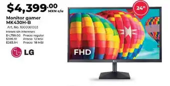 Office Depot LG Monitor gamer MK430H-B oferta