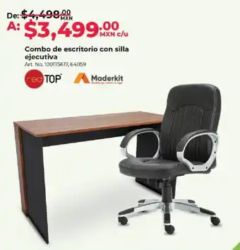 Office Depot Combo de escritorio con silla ejecutiva oferta