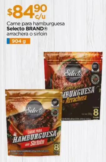 Carne para hamburguesa Selecto BRAND arrachera o sirloin 904 g