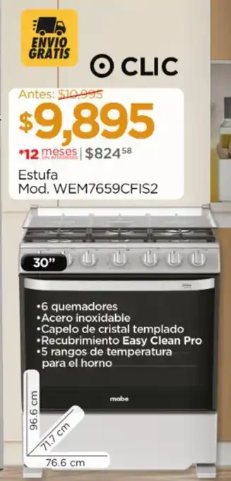Chedraui mabe Estufa Mod. WEM7659CFIS2 oferta