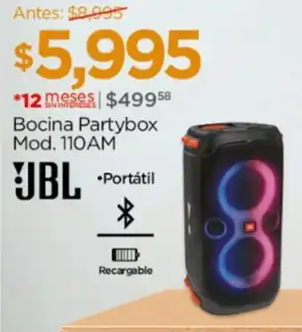 Chedraui JBL Bocina Partybox Mod. 110AM oferta
