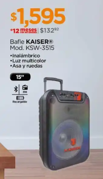 Chedraui Bafle KAISER Mod. KSW-3515 oferta