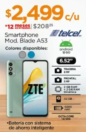 Chedraui ZTE Smartphone Mod. Blade A53 oferta