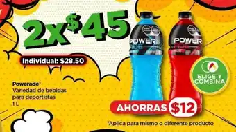 Bodega Aurrerá Powerade Variedad de bebidas para deportistas 1L x 2 oferta