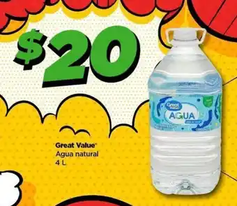 Bodega Aurrerá Great Value Agua natural 4L oferta