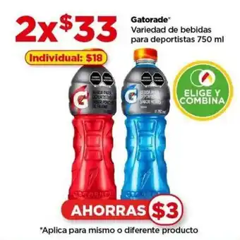 Bodega Aurrerá Gatorade Variedad de bebidas para deportistas 750 ml x 2 oferta