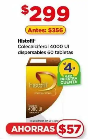 Histofil Colecalciferol 4000 UI dispersables 60 tabletas