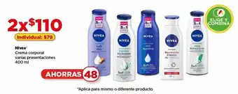 Bodega Aurrerá Nivea Crema corporal varias presentaciones 400 ml x 2 oferta