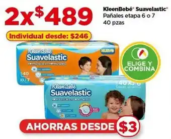 Bodega Aurrerá KleenBebé Suavelastic Pañales etapa 6 o 7 40 pzas x 2 oferta