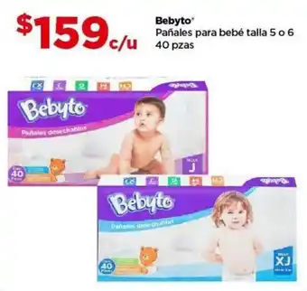 Bodega Aurrerá Bebyto Pañales para bebé talla 5 o 6 40 pzas oferta