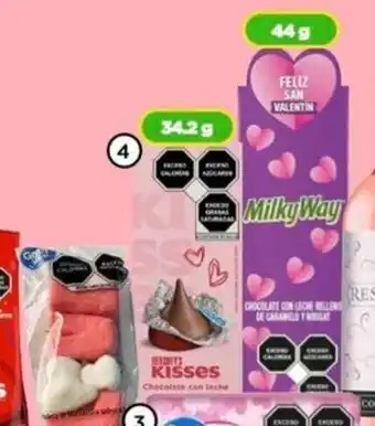 Bodega Aurrerá Hershey's Kisses Cocolate con leche o Milky Way chocolate relleno oferta