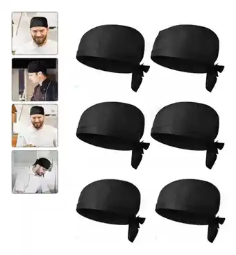 6 Pzs Cofias Para Chef Gorro Cocinero Ajustable Bucanero