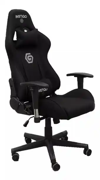 Mercado Libre Silla de escritorio Instigo IG725 gamer ergonómica negra con tapizado de tela oferta