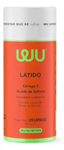 Latido | Omega 3 De Salmón | Wu | Epa - Dha, Sin Sabor 120 cápsulas