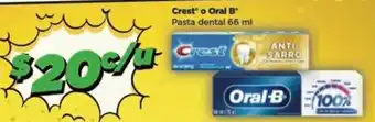 Crest o Oral-B Pasta dental 66 ml