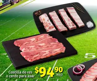 Soriana Híper Costilla de res o cerdo para asar, kilo oferta