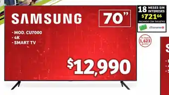 Soriana Híper SAMSUNG SMART TV MOD. CU7000 oferta