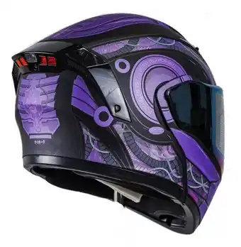 Mercado Libre Casco Motociclista Kov Estelar Cyborg Morado Abatible Led Color Violeta Tamaño del casco M oferta
