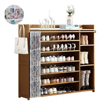 Mercado Libre Estante Para Zapatos Madera 6 Pisos Cortina En Bamboo 42 Par oferta