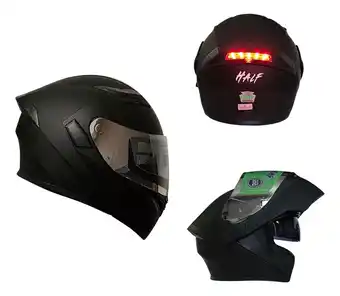 Mercado Libre Casco para moto rebatible Half Ying Yang negro mate talla M (57 - 58 cm) oferta