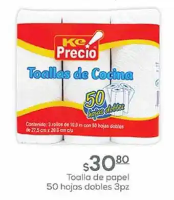 Fresko Toalla de papel 50 hojas dobles 3pz oferta