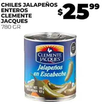 Merco CHILES JALAPEÑOS ENTEROS CLEMENTE JACQUES 780 GR oferta
