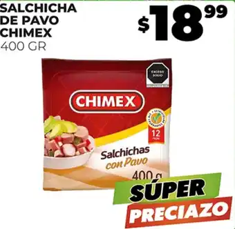 Merco SALCHICHA DE PAVO CHIMEX 400 GR oferta