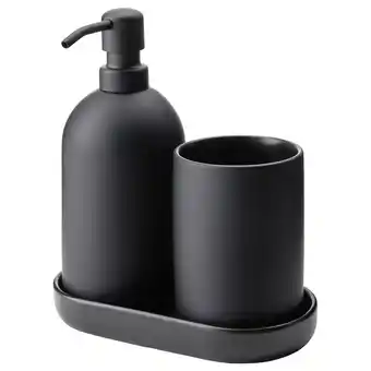 GansjÖn Juego para baño, 3 piezas, negro