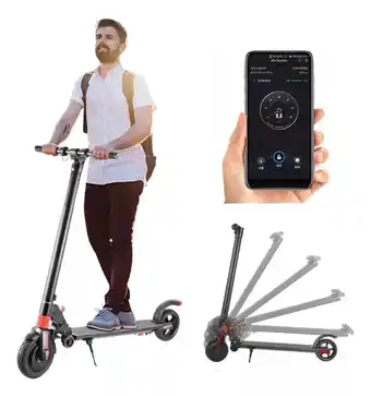 Mercado Libre Scooter Eléctrico Plegable Con Luces Bt Y Led 28km/h 300w oferta