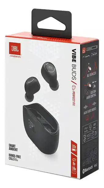 Mercado Libre Audífonos Inalámbricos Jbl True Wireless Vibe Buds Negros Color Negro Color de la luz Negro oferta