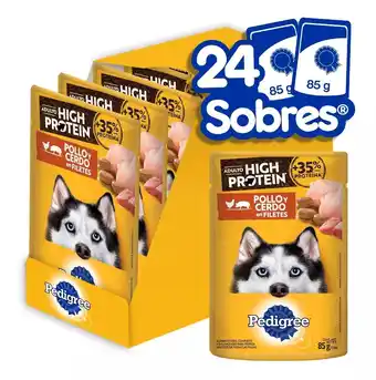 Mercado Libre Pedigree High Protein Perro Adulto Pollo Y Cerdo 24 Sobres oferta