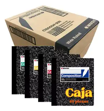 Mercado Libre Libreta College Cosida Cuaderno Composition Raya Caja 20 Pza Color Negro oferta