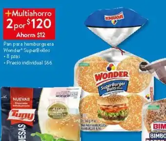 Pan para hamburguesa Wonder 8 pzas  x 2