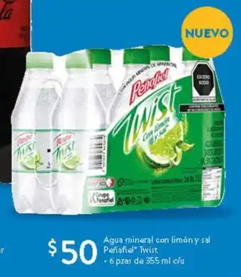Walmart Agua mineral con limon y sal Peñafiel Twi 6 pzas de 355 ml c/u oferta