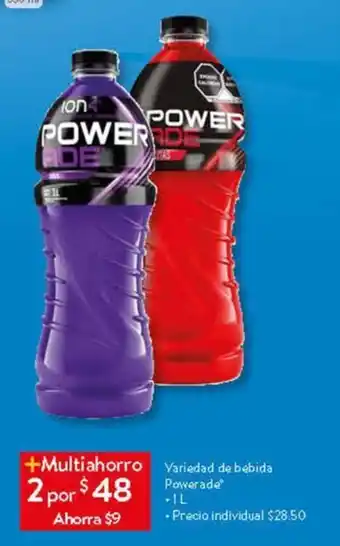 Walmart Variedad de bebida Powerade 1L x 2 oferta