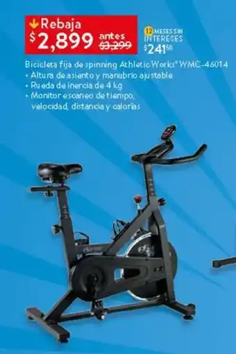 Bicicleta fija de spinning Athletic Works WMC-46014