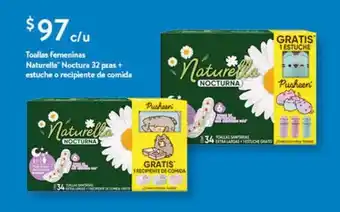 Toallas femeninas Naturella Noctura 32 pzas + estuche o recipiente de comida