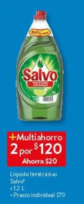 Walmart Líquido lavatrastes Salvo 2 por oferta