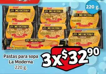 Pastas para sopa La Moderna 220 g. x 3