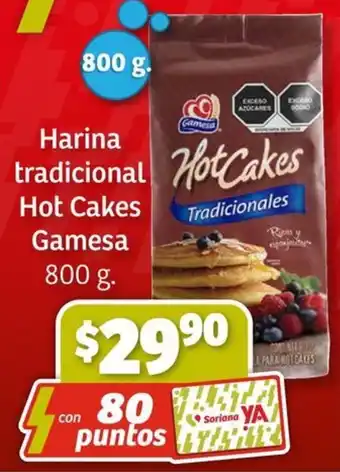 Soriana Mercado Harina tradicional HotCakes Gamesa 800 g. oferta