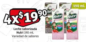 Soriana Mercado Leche saborizada Nutri 190 ml. Variedad de sabores x 4 oferta