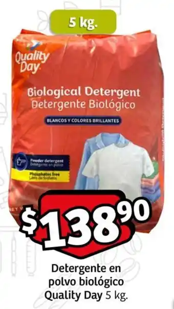 Soriana Mercado Detergente en polvo biológico Quality Day 5 kg. oferta