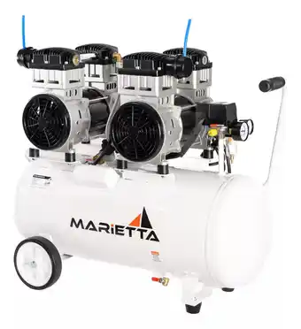 Mercado Libre Compresor de aire eléctrico Marietta QY1100x2-65L monofásico 65L 3hp 60Hz blanco oferta