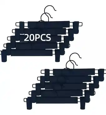 Mercado Libre 20 Pzs Ganchos Organizador De Pantalones Ropa Plastico oferta