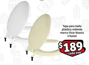 Soriana Mercado Tapa para baño plástica redonda marca Vicar blanca o hueso oferta