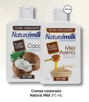 Cremas corporales Natural Milk 371 ml.