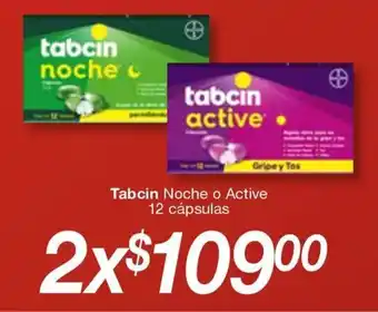 Tabcin Noche o Active 12 cápsulas x 2