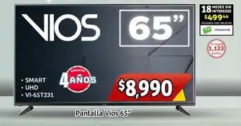 Soriana Mercado VIOS SMART TV MOD. VI-65T231 oferta