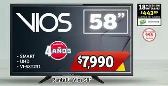 Soriana Mercado VIOS SMART TV MOD. VI-58T231 oferta